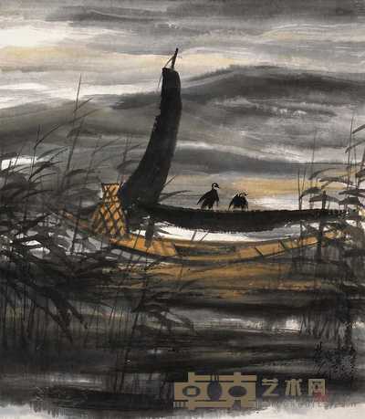 林风眠 1979年作 渔舟唱晚 镜心 67.5×59cm